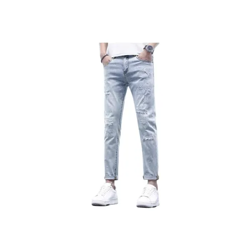 JIKENDI Светло-синие джинсы Ankle, мужские
