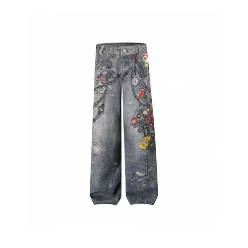 TESTUNG Синий Унисекс Джинсы