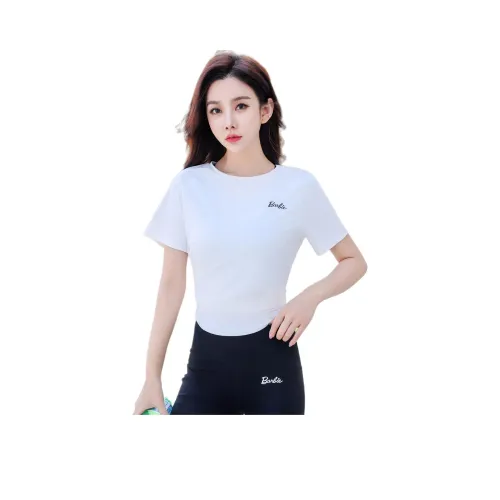 Барби Белый Женская Йога T-рубашка