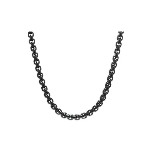 David Yurman Нержавеющая сталь Серебряный Ожерелье Мужской Черный