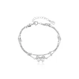 Двухслойный браслет с бантом