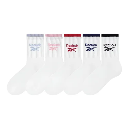 Reebok Белый комплект 5 пар женских носков MID до икры