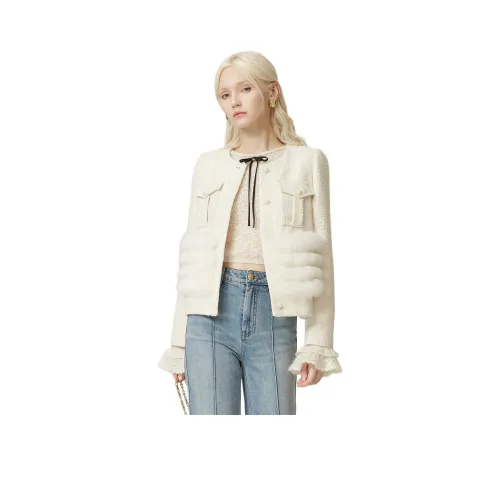 JORYAweekend Бархат Feel Пальто Женское Белое