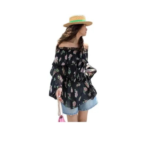 NANING9 Черные Женские Рубашки