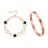 Браслет с четырехлистным клевером + Браслет (1 пара)