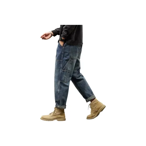 YUQIAN Ностальгический синий Мужские Джинсы