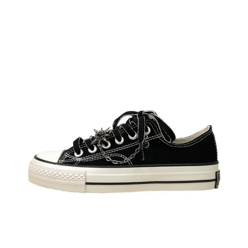 A M Low Top Canvas Shoes Unisex Black A M Низкие кеды унисекс черные