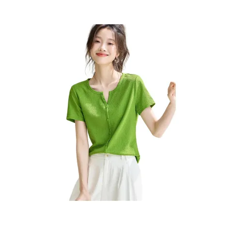 Mo Han Yi Mei Лаймово-зеленые Женские Рубашки