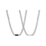 Серебряное ожерелье + черное ожерелье