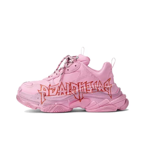 Balenciaga Triple S Low Топ Толстоподошвенные кроссовки Женские Розовый