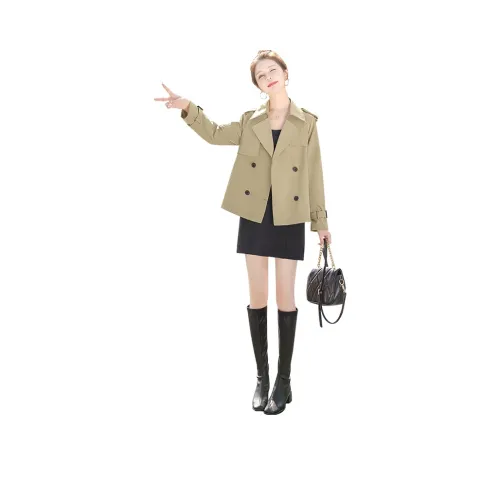 Cypress House Тренчкот Женский Светлый Армейский Зеленый