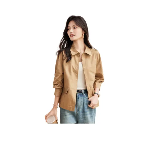 She Enjoys Cropped Jacket Women's Dark Khaki She Enjoys Укороченная Куртка Женская Темный Хаки