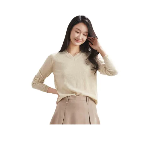 MIHUANG Кашемир Свитер Женские Металлик Золотая Пряжа