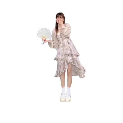 YINLEI Длинное платье с длинными рукавами женское