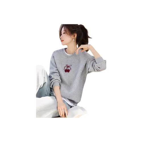 Mo Han Yi Mei Толстовка Женская Серого цвета