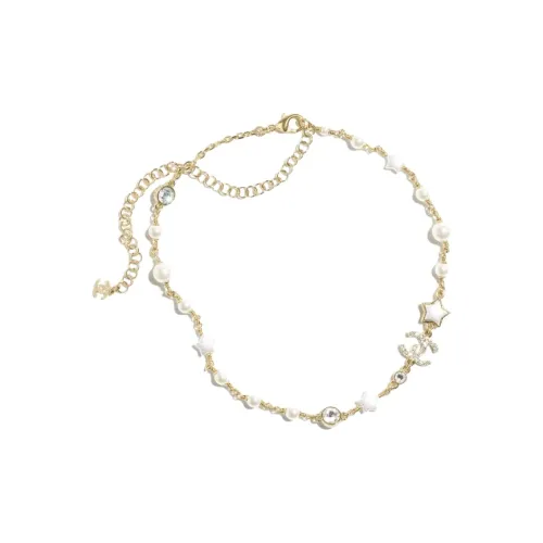 CHANEL Double C Жемчужные ожерелья Женские Золото