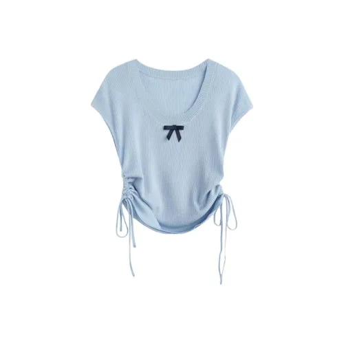 KKX Небесно-голубые Женские Футболки