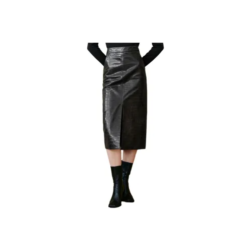 INSUN Кожа Длинная Юбка Женская