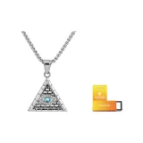 Колье с подвеской в виде пирамиды из титанового стального сплава - Синий ромб