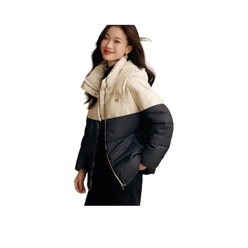 Mo Han Yi Mei Хлопковый пуховик Женский Темно-синий Светлый хаки