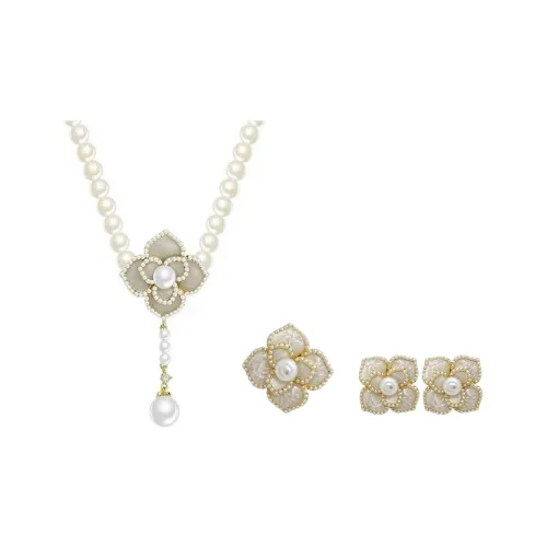 DAN DREAM Искусственная жемчужина Ожерелье Кольцо Серьги-гвоздики Женское Белое