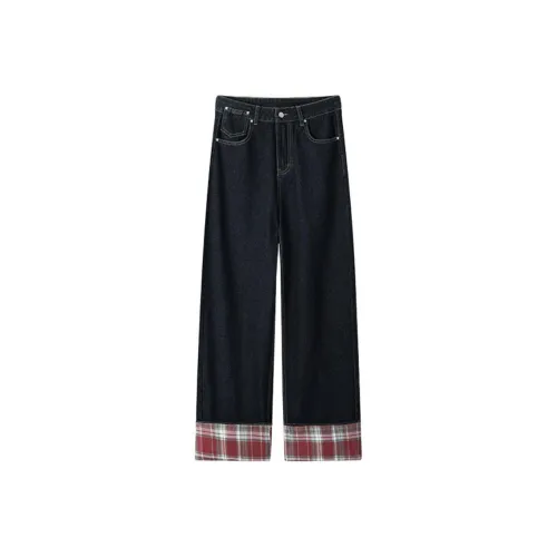 KRISTALIA Темно-синие Женские Джинсы