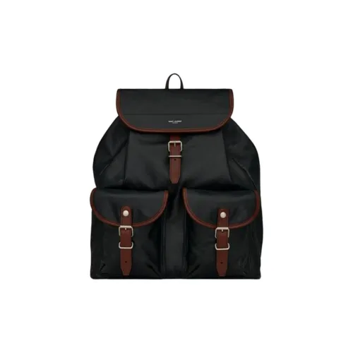 SAINT LAURENT Гладкая коровья кожа Рюкзак Мужской Черный Коричневый