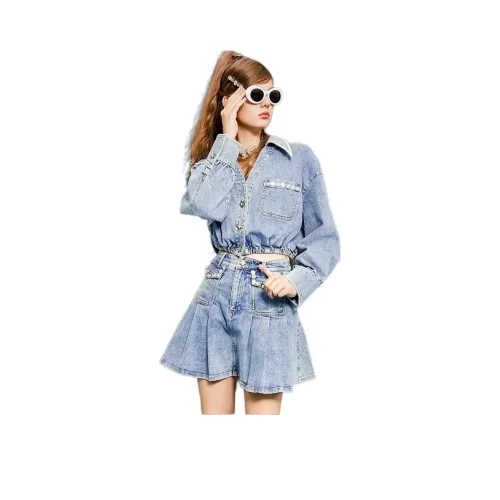 AIVEI Denim Jacket Женская Джинсовая Светло-Синяя