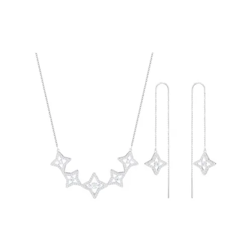 Swarovski Искусственный кристалл Ожерелья Унисекс Серебряный