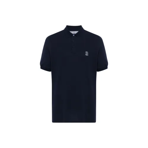 BRUNELLO CUCINELLI Midnight Blue Мужская Поло
