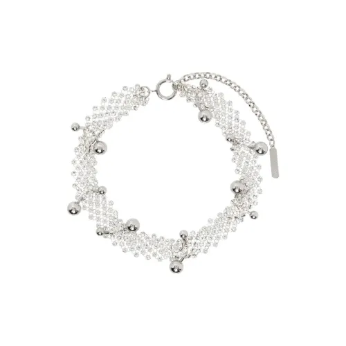 JUSTINE CLENQUET Латунь Crystal Necklaces Женские Серебро