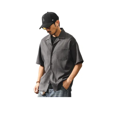 JIELEINUO Серые Мужские Рубашки