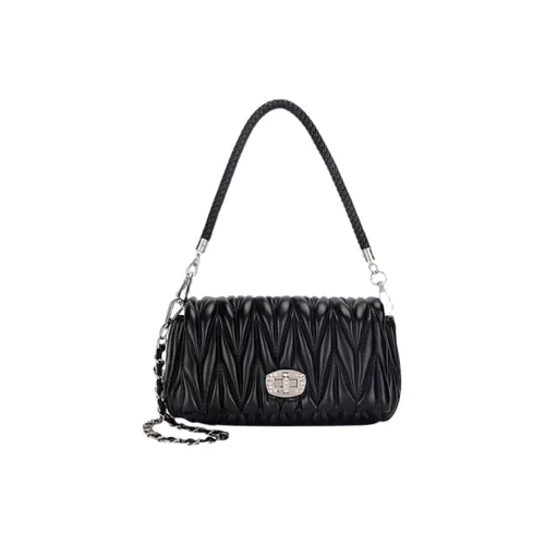 Jade En Plus ПУ (полиуретан) Сумка через плечо Сумка на плечо Стандартная Женская Спокойный Черный Rime Белый