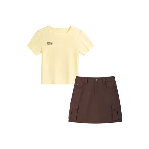 MARIE·COCO Желтый верх*1 + Юбка*1 Женские Комплекты с юбкой