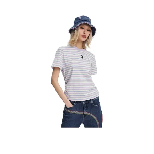 Lee T-Shirt Женская Розовый Фиолетовый