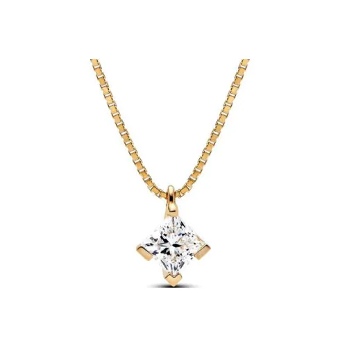 Pandora 14K Gold Ожерелье с алмазами Женское Золото