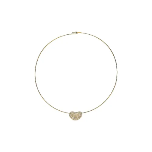 TIFFANY & CO. Жесткое Колье Bean Design Желтое Золото 18 Карат С Бриллиантами Круглой Огранки