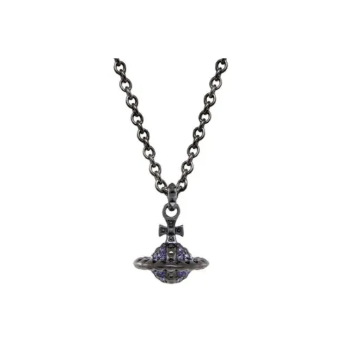 Vivienne Westwood Brass Necklaces Унисекс Металл Серый Фиолетовый Ромб