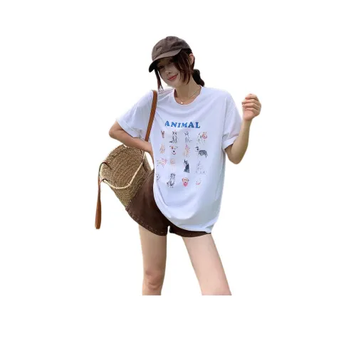 NANING9 Белая Женская Футболка