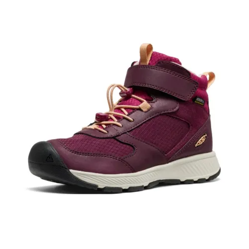 KEEN Водонепроницаемые и Дышащие Легкие Амортизаторы Поддержка Высокие Топы Детские Ботинки Розово-фиолетовый Белый Подростки