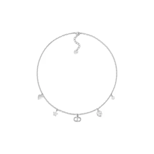 DIOR Lucky Series Смола Жемчужные ожерелья Унисекс Серебряный