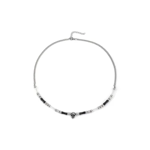 AKAK Титановые стальные ожерелья мужские серебряные