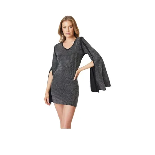 ELLIATTCOLLECTIVE Длинное платье с длинными рукавами женское черное