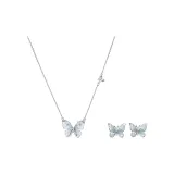 Комплект: Ледяной Синий Ожерелье и Серьги