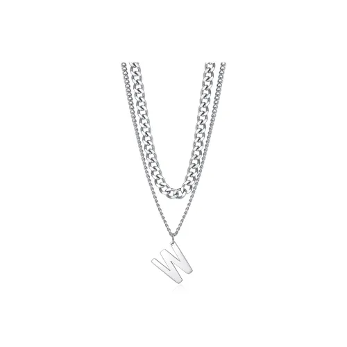 West Island Титановая сталь Ожерелье Серебряное Унисекс