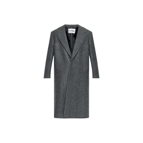 JIL SANDER Мужское пальто угольно-серого цвета