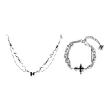 Бабочка Крест Ожерелье + Браслет (1 пара)