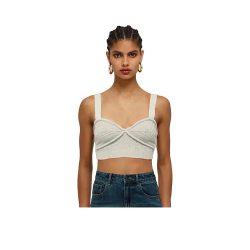 Self Портрет Топ на бретелях Женские Айвори Белый