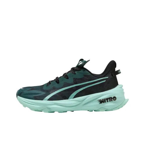 PUMA Fast Trac Nitro 3 Амортизация Низкие Беговые Кроссовки Унисекс Зеленые