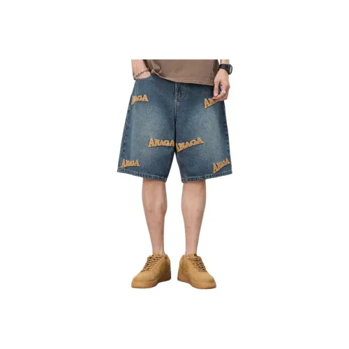 GEOGRE ALEX Blue Men's Denim Shorts GEOGRE ALEX Синий Мужские Джинсовые Шорты